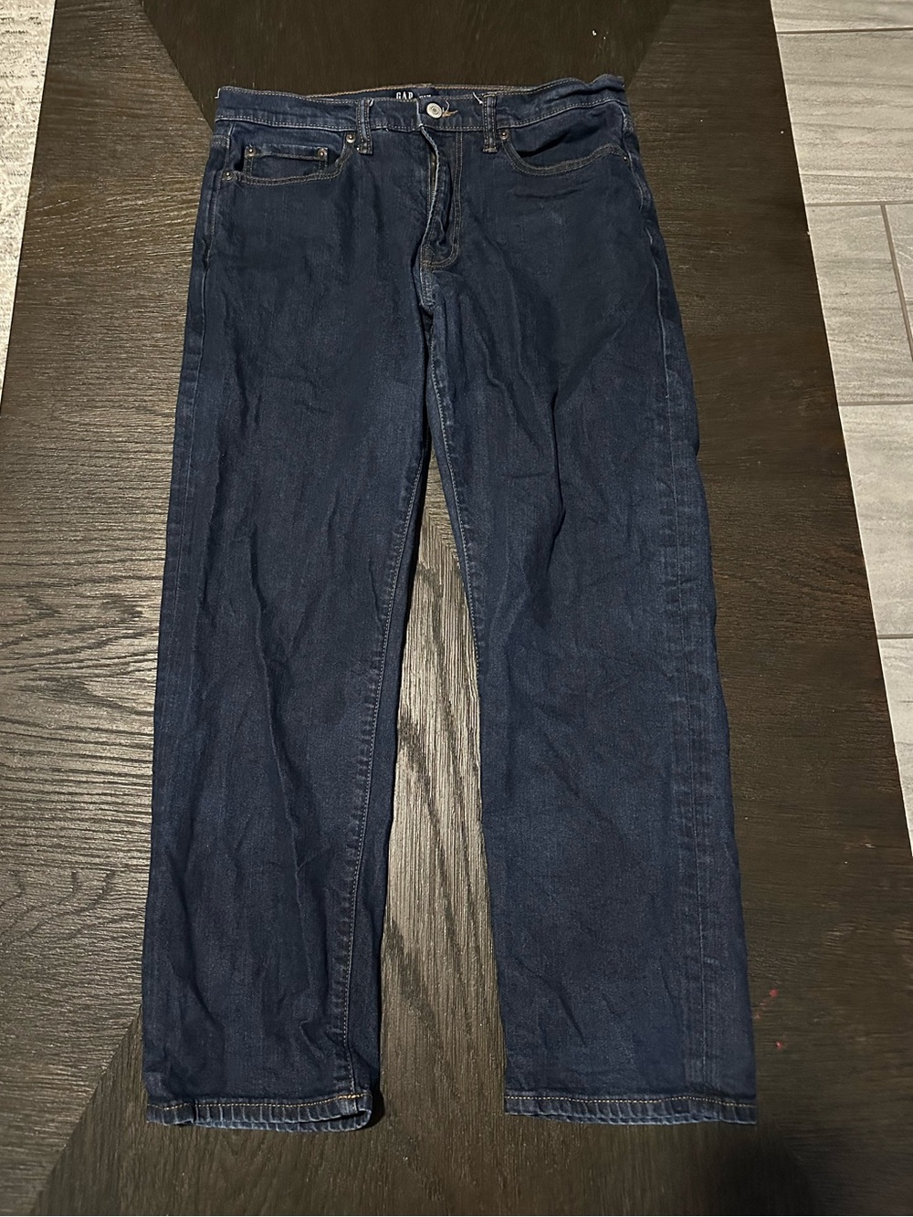GAP Straight Leg Jeans in Dark Blue